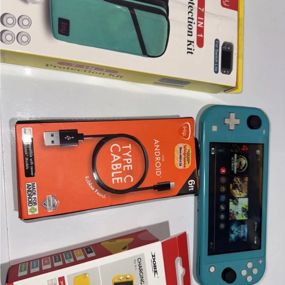 Nintendo switch lite bundle case dock turquoise